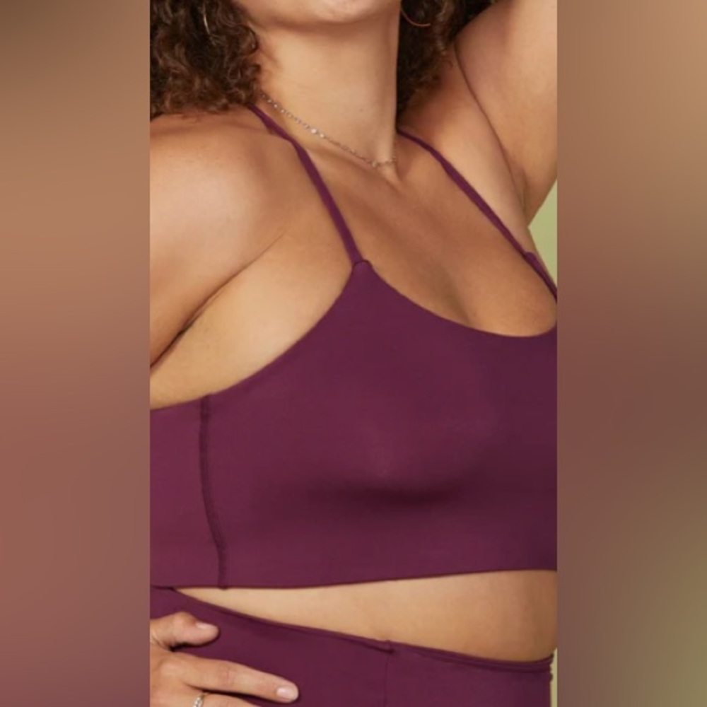 girlfriend collective Plum Purple Strappy Sports Bra